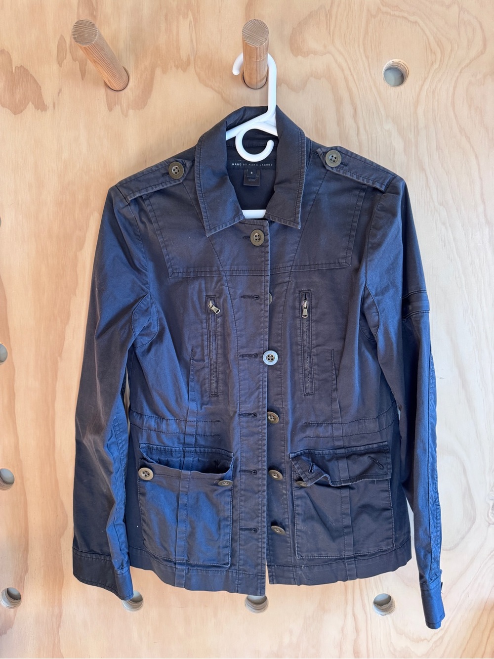 Marc by Marc Jacobs Navy Utility Jacket with Button Details